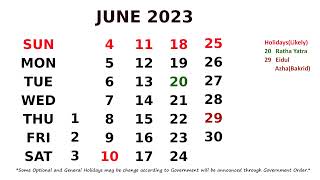 June Calendar 2023 [upl. by Ahcsap984]