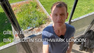 greenroofs roofs on bin sheds in Southwark london [upl. by Sileray]