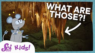 What are Stalactites and Stalagmites  Lets Explore Caves  SciShow Kids [upl. by Dylana]