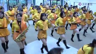 京都橘高校吹奏楽部のマーチング（2017年8月8日 京都市伏見区） Kyoto Tachibana High School brass band marching [upl. by Aicirtel]