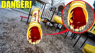 IF YOU SEE BLOOD AT A PLAYGROUND AT NIGHT RUN ITS VERY DANGEROUS [upl. by Oiredised]