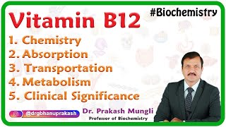 Vitamin B12  Chemistry Absorption Transportation Metabolism clinical significance  USMLE [upl. by Enid972]