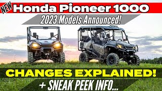 First Look New 2023 Honda Pioneer 1000 UTV Models Released  More SxS News [upl. by Asteria]