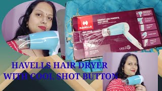 Havells Hair Dryer 1200W  Compact And Powerful Hair Dryer With Cool Shot Button [upl. by Wylen]