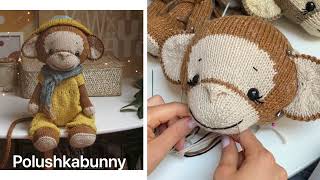 Knitted Monkey  Eyelashes  Polushkabunny [upl. by Danna]