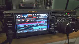 Radio Free Asia via Philippines 11510 kHz Shortwave 1600 UTC Yaesu FTdx10 End fed antenna [upl. by Ewart]