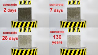 HYDRAULIC PRESS AGAINST CONCRETE OF DIFFERENT AGES [upl. by Reginauld]