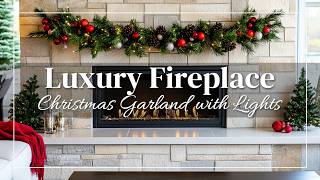 Luxury Fireplace Christmas Garland with Lights Elegant Decor Ideas [upl. by Dalston872]