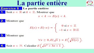 Analyse 1  Partie entière exercice corrigé [upl. by Hsemin]