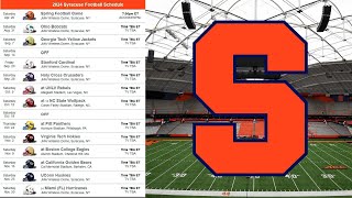 Syracuse Football 2024 Schedule Preview amp Prediction [upl. by Nelloc]