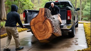 Wood Recycling Project  Unique Tea Table Design from Tree Trunks [upl. by Rozek195]