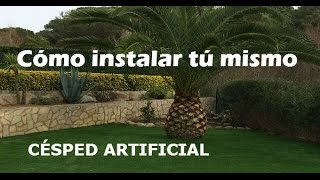 COMO INSTALAR CESPED ARTIFICIAL EN TU JARDIN [upl. by Anirdna]