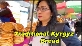 Traditional Kyrgyz Bread Roti street food [upl. by Wootten633]