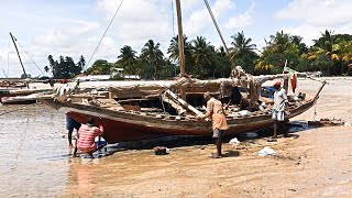 Tanzania Bagamoyo town  street scenery daily life impressions 1 [upl. by Fonsie]