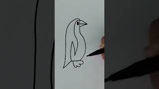 Dibuja un pingüino 🐧 muy fácil y rápido dibujo dibujosart drawing art dibujoarteshd arte [upl. by Ylrebmik876]