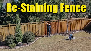 Wood Fence Staining with Graco Sprayer [upl. by Huntington]