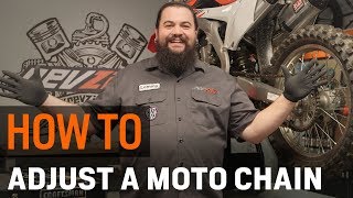 How To Adjust a Motorcycle Chain and Sprockets at RevZillacom [upl. by Carlstrom]