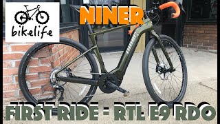 Review of the Niner RLT e9 RDO Gravel eBike  Gravel Road Chameleon  First Ride on Niner RTL e9 RDO [upl. by Asilenna337]