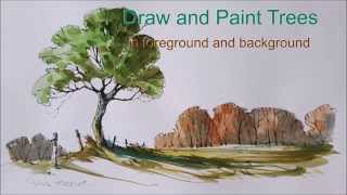 Draw and Paint Trees Demonstration A quick and easy technique with Peter Sheeler [upl. by Henryson333]