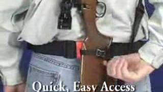 How to use a rifle holster  Belt mounted Rifle Carrier that works with your rifle sling [upl. by Buell]