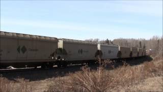 Canpotex amp Potash Corp CN 758 Potash  Derailment Curve AB W DPU 17APR13 SD70M2 8884 Leading [upl. by Nnomae]