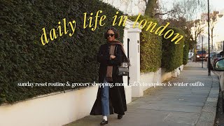 life in London  Sunday reset grocery shopping winter outfits amp Wes Anderson Exhibition [upl. by Greyso33]