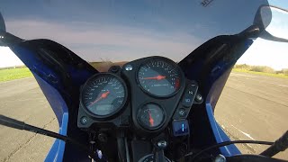 Honda CB600S Hornet PC34 acceleration 0220 kmh [upl. by Enylcaj]