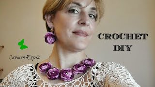 Tutorial Pendientes y gargantilla de crochet [upl. by Berstine]