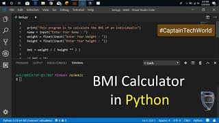 How to create a BMI calculator in Python  2020 [upl. by Ban]