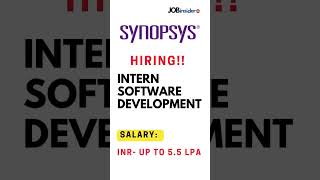 Synopsys Hiring for Software Development internship 2023  Fresher Job  OffCampus Drive 2023 [upl. by Hope]