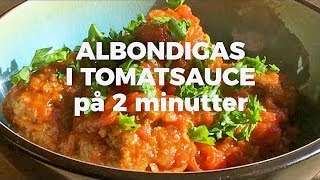 Albondigas – spanske kødboller i tomatsauce – tapasfavorit [upl. by Yelda475]