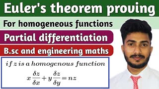 Eulers theorem proving  for homogeneous functions  partial differentiation [upl. by Tacklind]