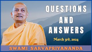 Ask Swami with Swami Sarvapriyananda  March 3rd 2024 [upl. by Danieu473]