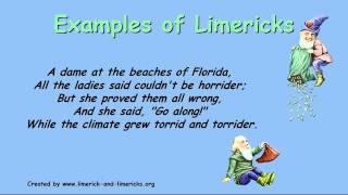 ♣♣♣ Example Limericks  Examples of Limerick Poems ♣♣♣ [upl. by Ldnek262]