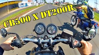 Pega de CB500 vs DT200R  Porsche Turbo Top [upl. by Llirret337]