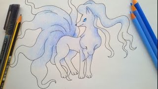 How to Draw Alola Ninetails Step by Step [upl. by Atnwahsal]