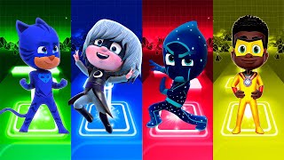 CatBoy 🆚 Luna Girl 🆚 Night Ninja 🆚 Newton Star  PJ Masks 🎶 Tiles Hop EDM Rush [upl. by Nawor]