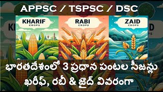 Cropping seasons in india  Kharif Rabi and Zaid Indian Geography APPSCTSPSCDSC [upl. by Junie]