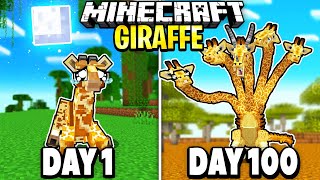 I Survived 100 Days as a GIRAFFE in Minecraft Heres What Happened [upl. by Naitsirt791]