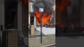 House Bursts Into Flames In London [upl. by Jackquelin]