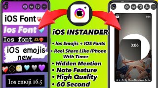 Instander v172 Tutorial  iOS Emojis  IOS Fonts  Round Edge Story With Timer iOS Instagram 🤩 [upl. by Nitz]