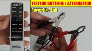 testeur de batterie et dalternateur lidl powerfix 12v présentation battery amp alternator tester [upl. by Nosreffej]