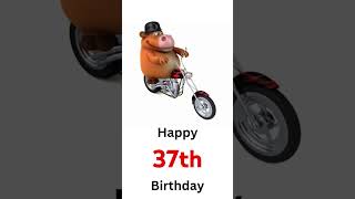 Happy 37th Birthday 🎂 Hippo Biker Ecard Share a Birthday Song 🎵 The Modern Birthday Song [upl. by Nivled]