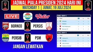 Jadwal Piala Presiden 2024 Hari ini Live Indosiar  Persib vs PSM  Klasemen Terbaru [upl. by Pearce]