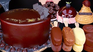 ASMR BALCK MILK CHOCOLATE CAKE MALTESERS MAGNUM ICE CREAM NUTELLA DESSERT MUKBANG 먹방咀嚼音EATING SOUNDS [upl. by Stafford]