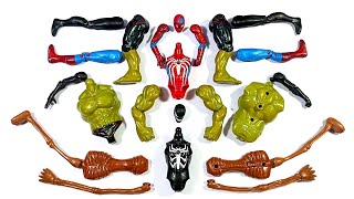 assemble toysspiderman miles morales vs siren head vs hulk smash vs venom superhero [upl. by Malanie]