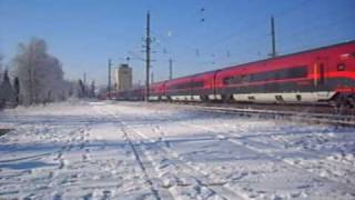 Double  Doppel Railjet MunchenBudapest in Seekirchen am Wallersee [upl. by Cottrell]