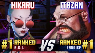 SF6 ▰ HIKARU 1 Ranked AKI vs ITAZAN 1 Ranked Zangief ▰ High Level Gameplay [upl. by Seabrook]