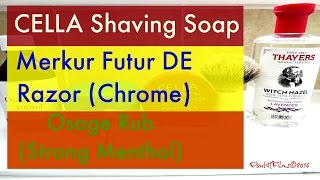 Cella Shaving Soap  Chrome Merkur Futur Chrome [upl. by Meryl35]