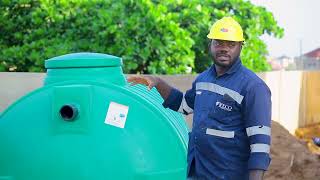 Connection of Waste Lines amp Plastic Septic Tank Installation for a New Building in Trasacco Accra [upl. by Bonaparte]